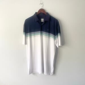 Callaway‎ Opti-Dri Polo Shirt Men's Large Blue Moisture Wick Performance Stretch